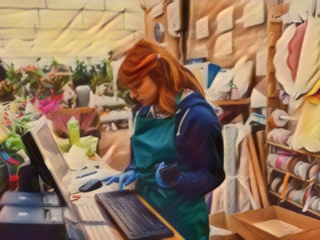 Cashier in a Flower Shop