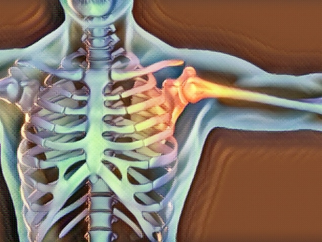 Shoulder problem and pain concept. medicine and health. 3d render.