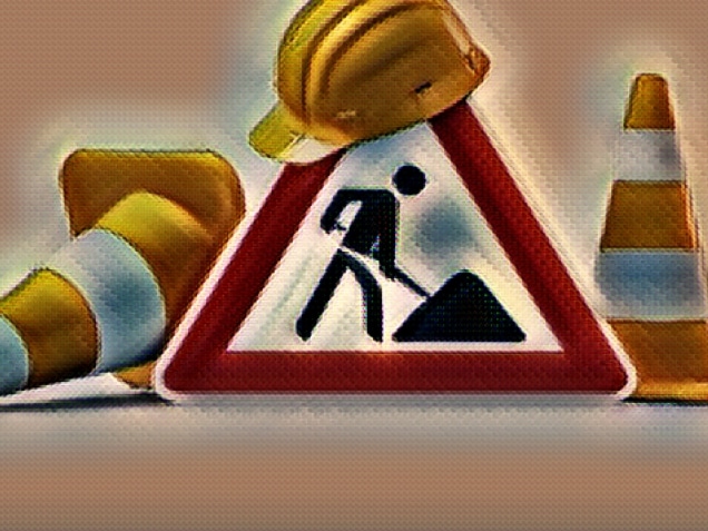 Under construction road sign