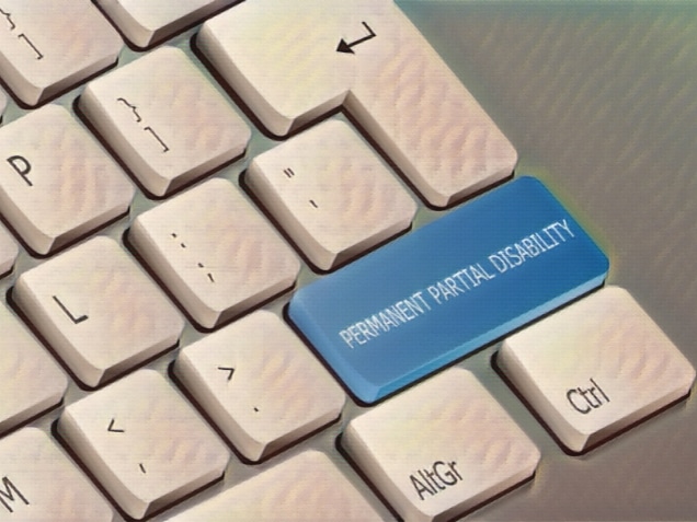 permanent partial disability written on the keyboard button