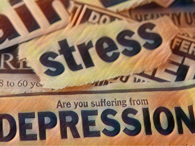 newspaper cutting background with focus on Depression