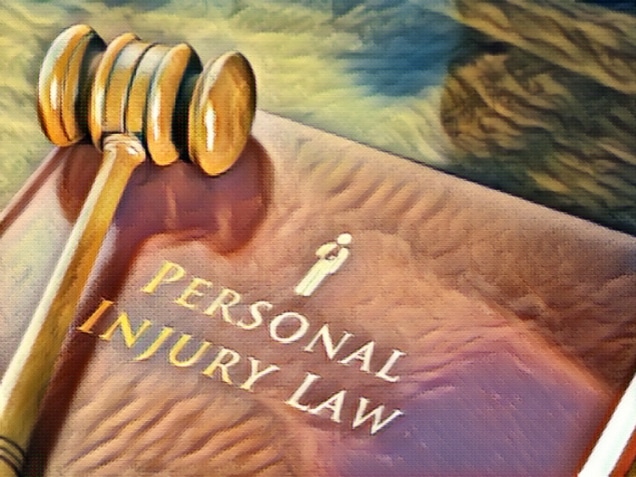 book of personal injury law with a gavel