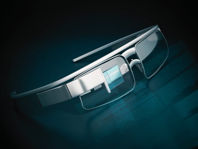 Smart Glasses on dark background