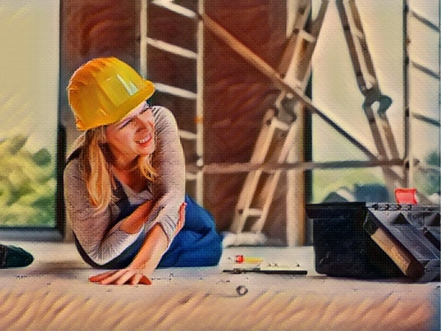 Accident of a female worker at the construction site