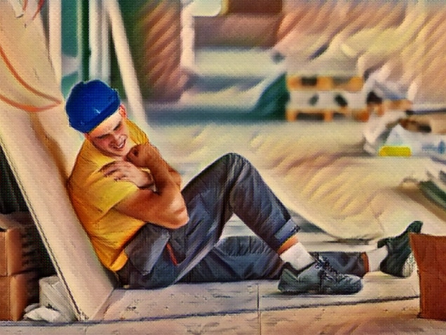 an injured laborer at work