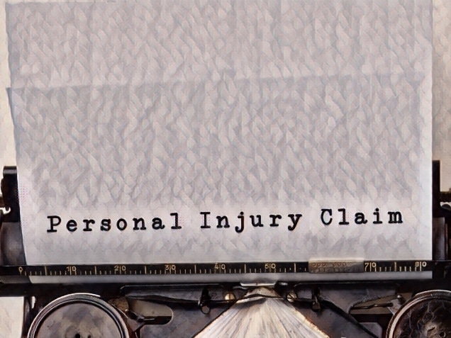 Personal injury claim typed on an old typewriter