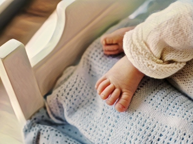 Newborn baby's cute little foot