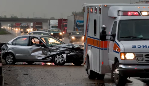Car crash on major highway.