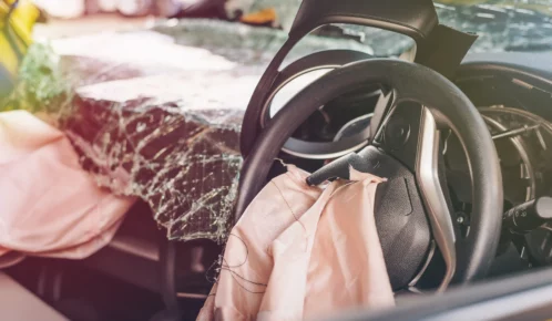 Airbag popped out after a frontal collision.