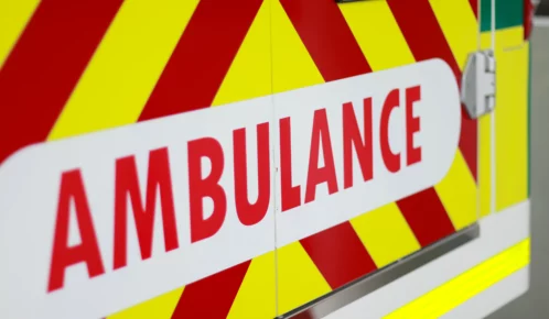 Ambulance park on the street.