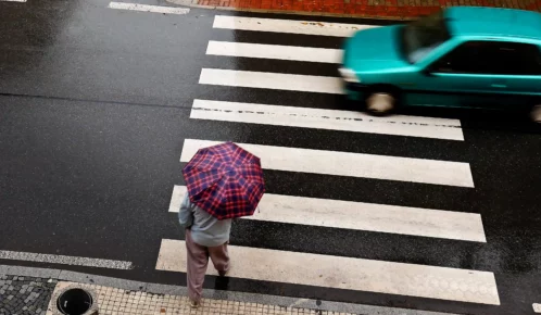 Pedestrians on the street.