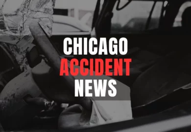 Steering wheel with airbag after crash.