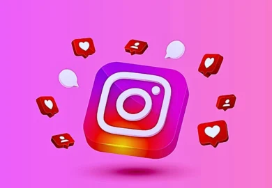 Gradient instagram social media background.