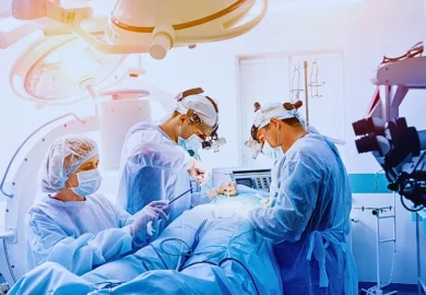 Group of surgeons in operating room with surgery equipment. Surgical Errors Lead to Long-Term Disability