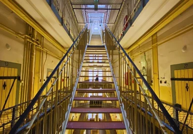 Interior jail building.