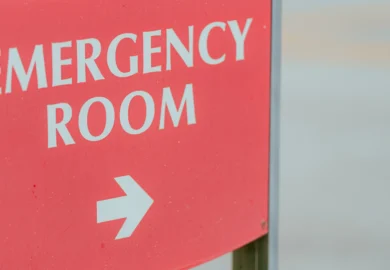 Emergency Room text written on a red board.