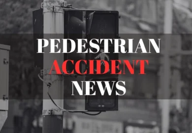 A pedestrian crossing signal with the text “Pedestrian Accident News” overlaid.