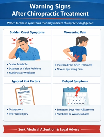 infographic about warning signs after chiropractic treatment