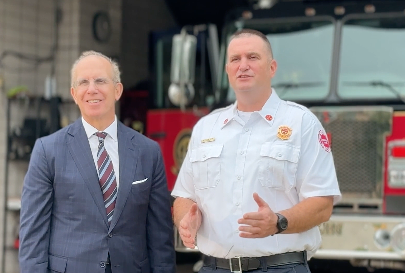 Ankin Law attorney Howard Ankin and Firefighter Nick Steker